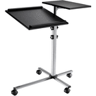 Celexon PT3010: Height adjustable twin-shelf projector tilting projection trolley finished in grey (45x30 and 45x45cm platforms)
