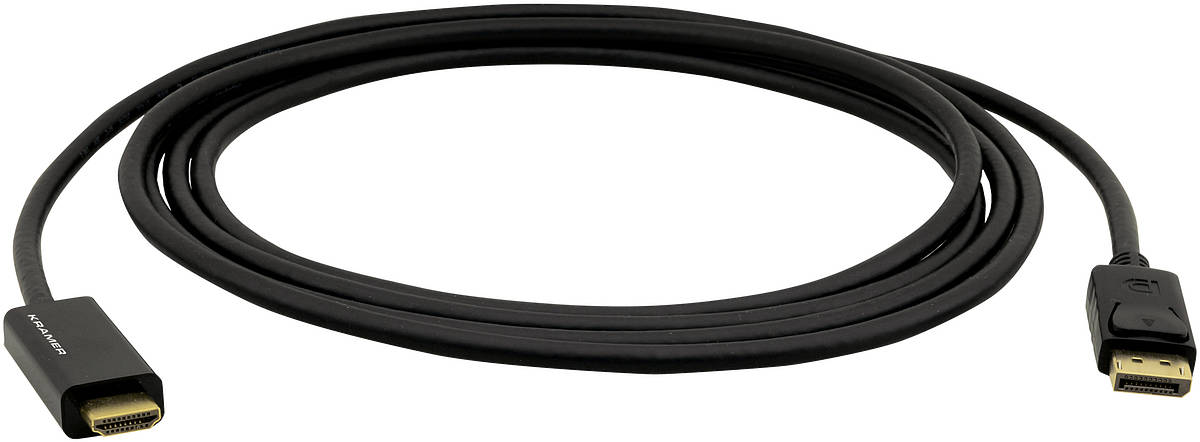 C-DPM/HM/UHD-10 3.00m Kramer DisplayPort to HDMI Active cable product image. Click to enlarge.