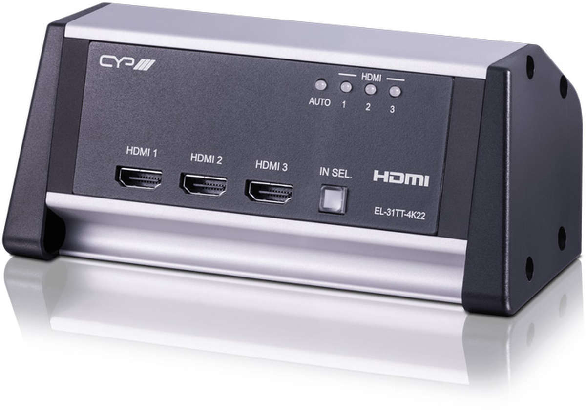 CYP EL-31TT-4K22 3:1 4K HDMI 2.0a Desktop Switcher product image. Click to enlarge.