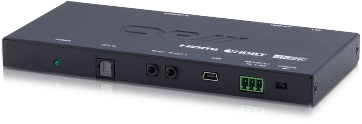 CYP PUV-1530RX 1:1 HDBaseT 4K HDMI / HDCP2.2 / PoH / LAN / OAR / IR / RS-232 Slimline Receiver product image. Click to enlarge.
