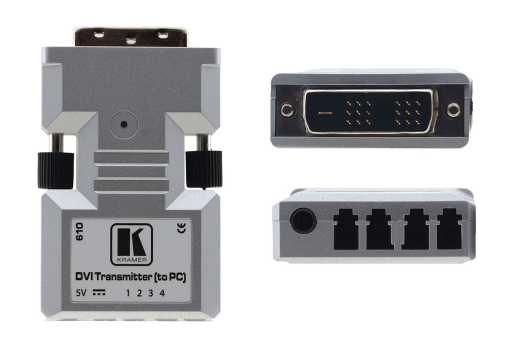 Kramer 610T 1:1 Detachable DVI Optical Transmitter product image. Click to enlarge.