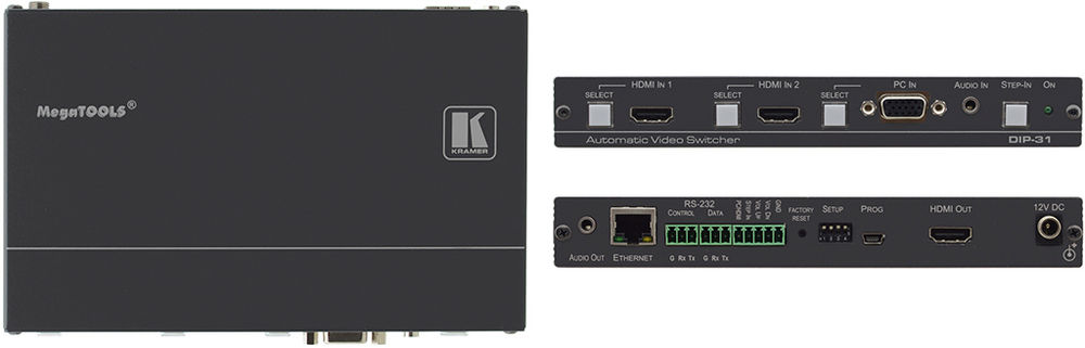 Kramer DIP-31 3:1 4K UHD HDMI & Computer Graphics Automatic Video Switcher product image. Click to enlarge.