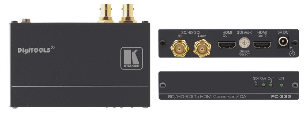 Kramer FC-332 3G/HD/SD SDI to HDMI Format Converter / Distribution Amplifier product image. Click to enlarge.