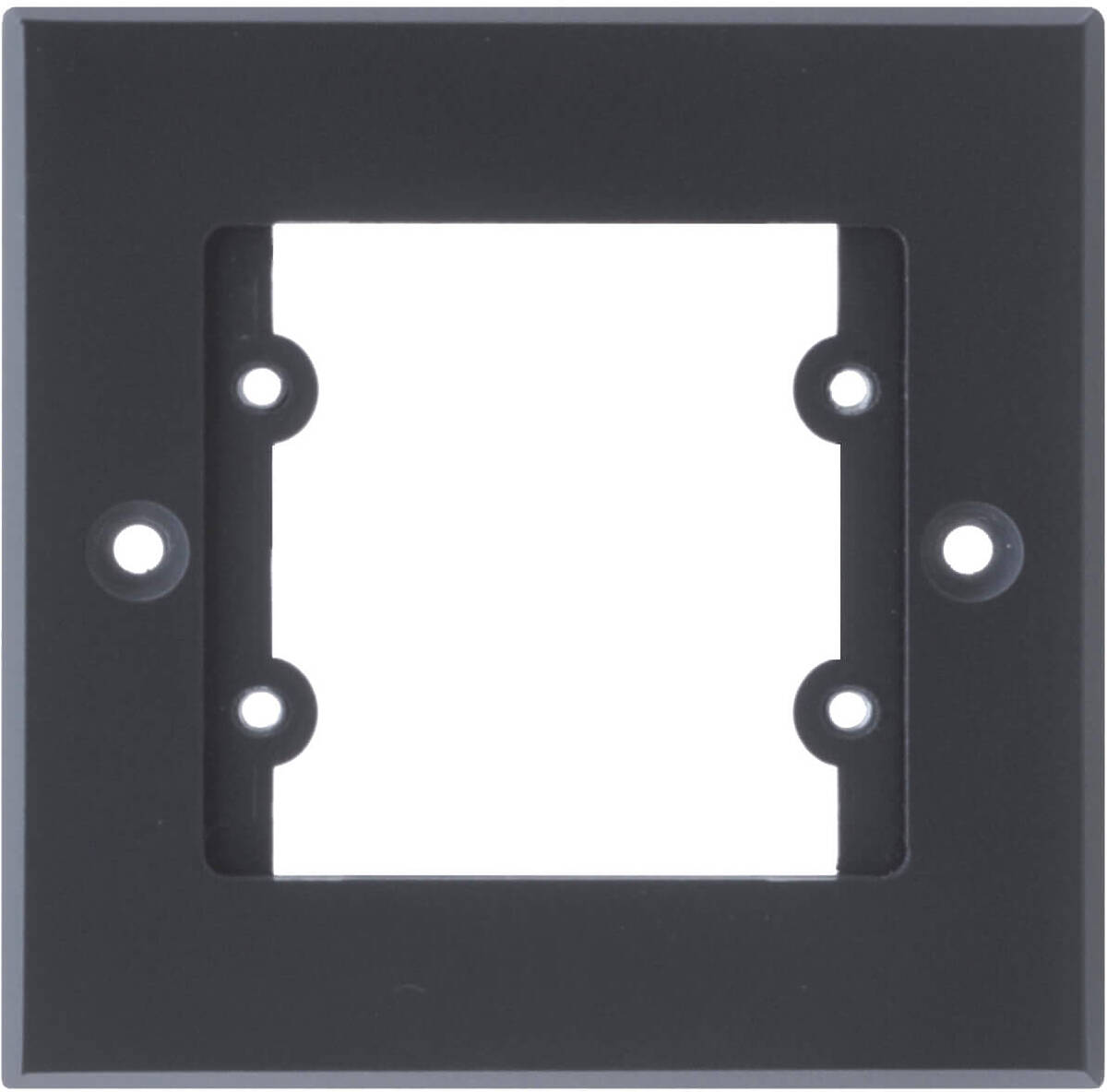 Kramer FRAME-1GP-86(B) 1-gang EU/UK size design frame for mounting 2 wall plate inserts finished in grey product image. Click to enlarge.