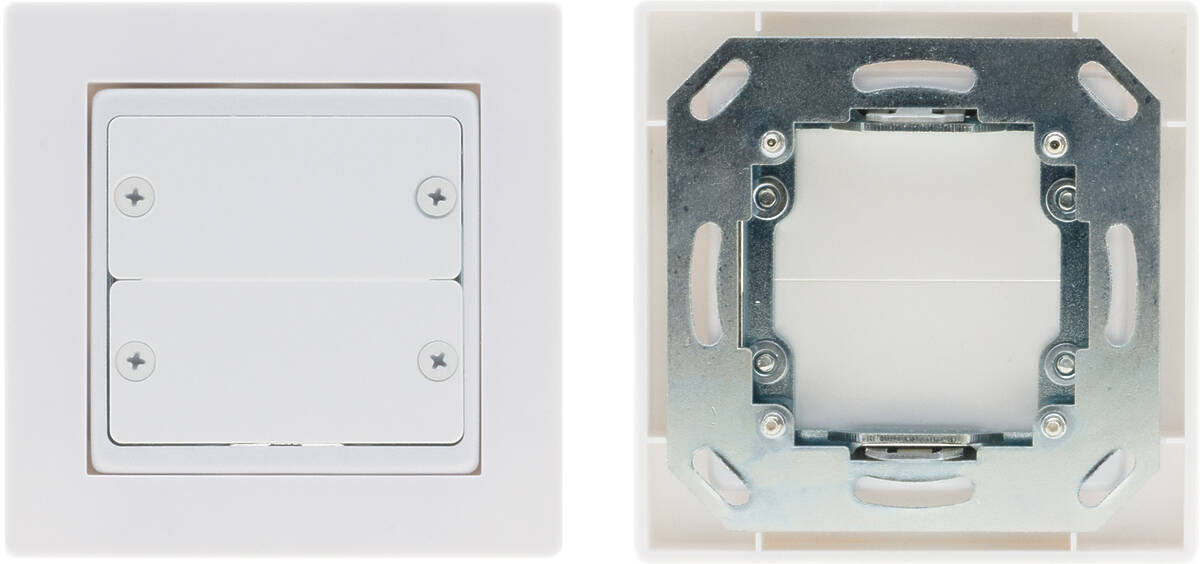 Kramer Frame-2G/EUK(W) Frame for Wall Plate Inserts - 2 Gang EU/UK - 4 Inserts - White product image. Click to enlarge.