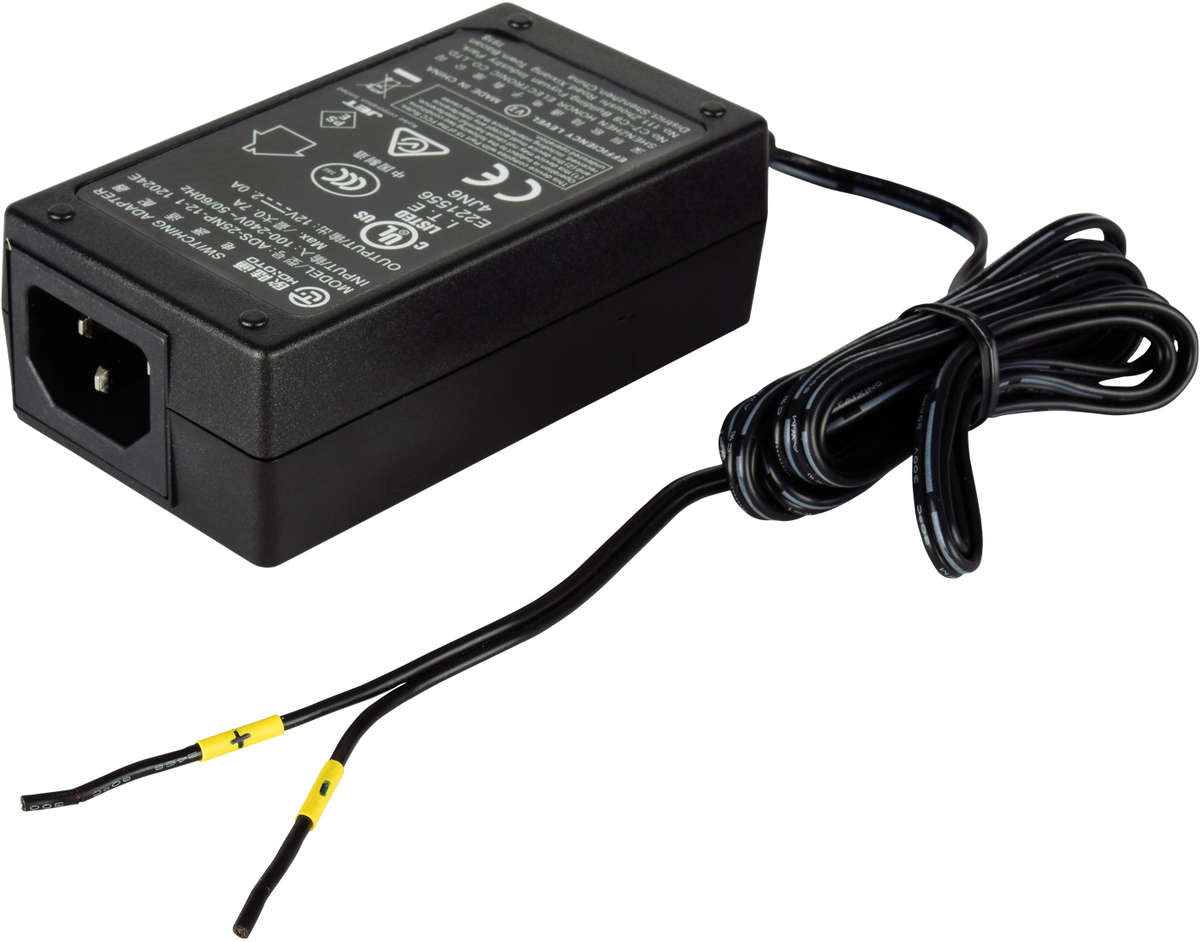 Kramer PS-1202-O 12V DC/2A Open Head Power Supply product image. Click to enlarge.