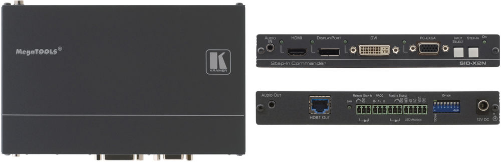 Kramer SID-X2N 4:1 Multi-Format Switch to HDBaseT Transmitter & Step-In Commander product image. Click to enlarge.