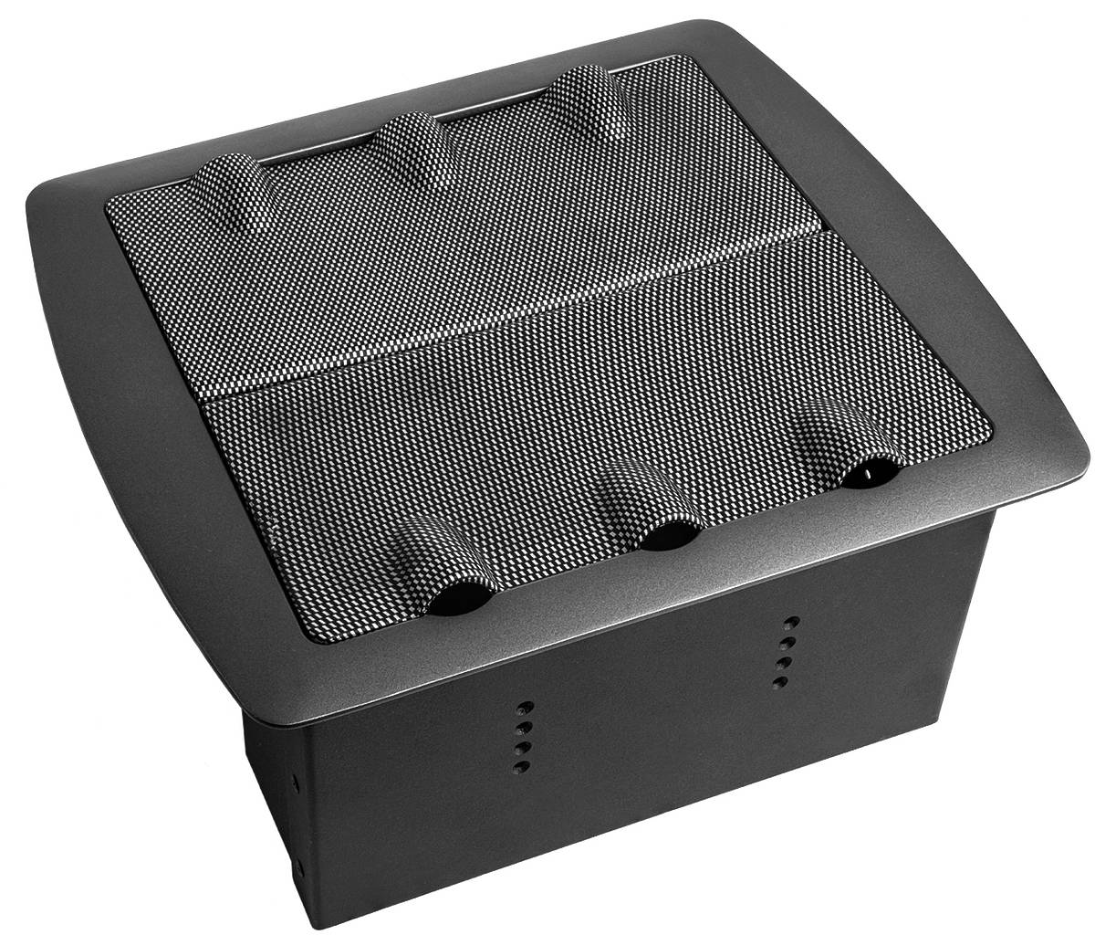 Kramer TBUS-20XL WAVES Table Mount Modular Multi-Connection Solution - Tilt-up Lid, 217×230mm cutout product image. Click to enlarge.