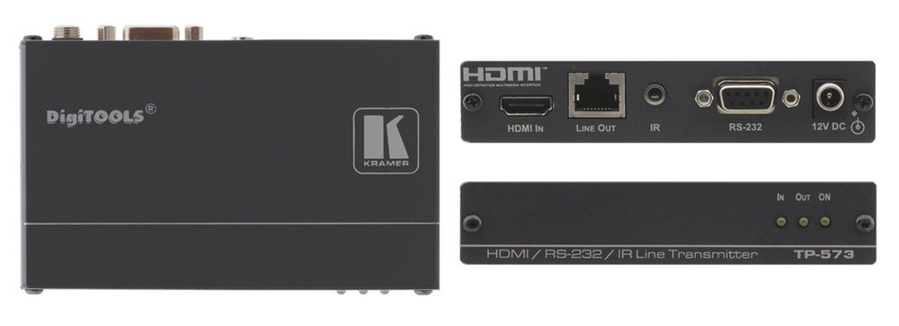 Kramer TP-573 1:1 DGKat  HDMI 1.4/RS-232/Bi-Di IR over Twisted Pair Transmitter product image. Click to enlarge.