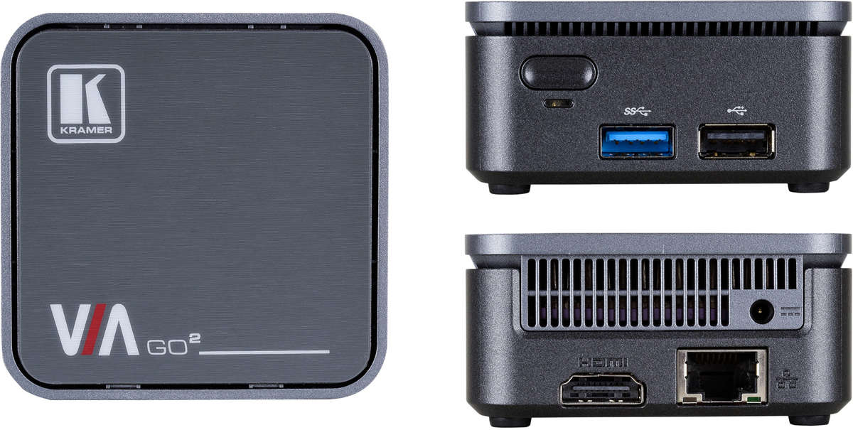 Kramer VIA GO2 Compact & Secure 4K Wireless Presentation Device product image. Click to enlarge.