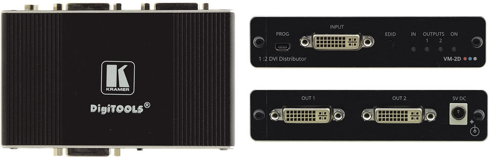 Kramer VM-2D 1:2 4K60 4:2:0 DVI and HDMI Distribution Amplifier product image. Click to enlarge.