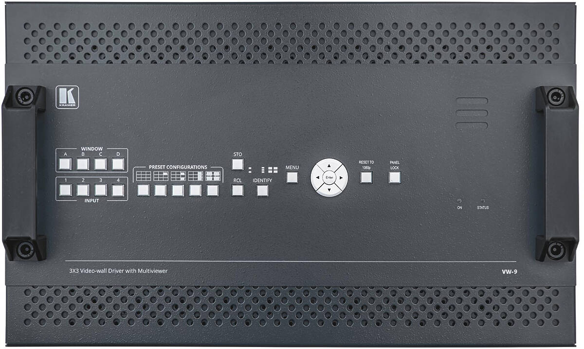 Kramer VW-9 1×10, 2×5, 3×3, 5×2 HDMI 2.0 Video Wall Driver product image. Click to enlarge.