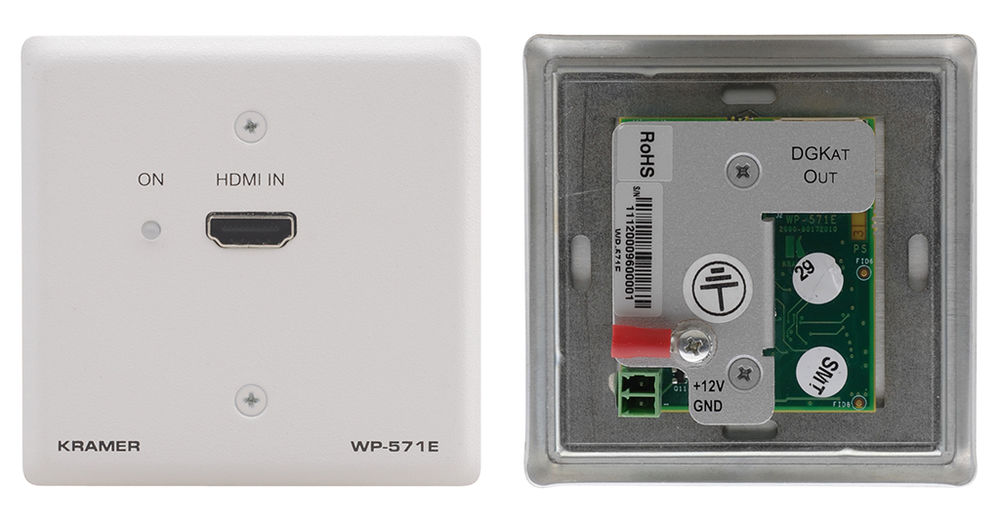 Kramer WP-571 1:1 DGKat HDMI over Twisted Pair Wall Plate Transmitter product image. Click to enlarge.