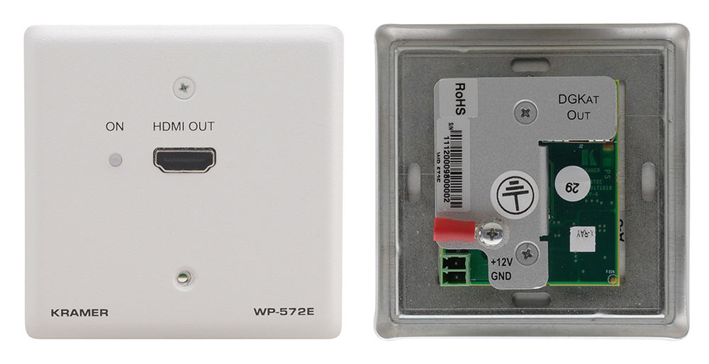 Kramer WP-572 1:1 DGKat HDMI over Twisted Pair Wall Plate Receiver product image. Click to enlarge.