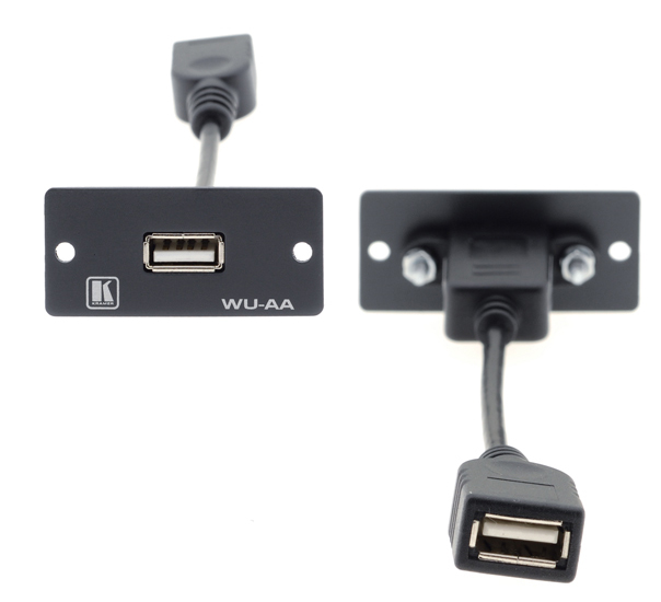 Kramer WU-AA USB-A 2.0 female to USB-A 2.0 female adaptor module product image. Click to enlarge.