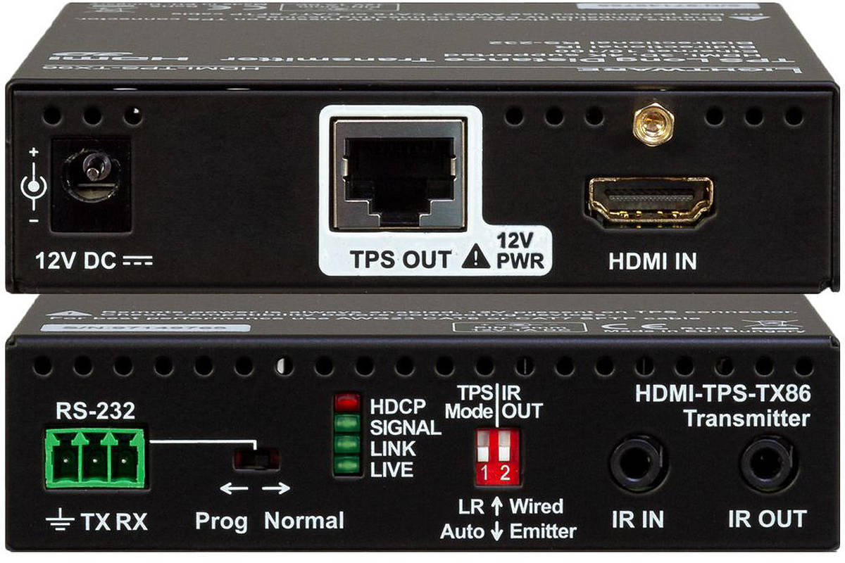 Lightware HDMI-TPS-TX86 1:1 HDBaseT HDMI/IR/RS-232 over Twisted Pair Transmitter product image. Click to enlarge.