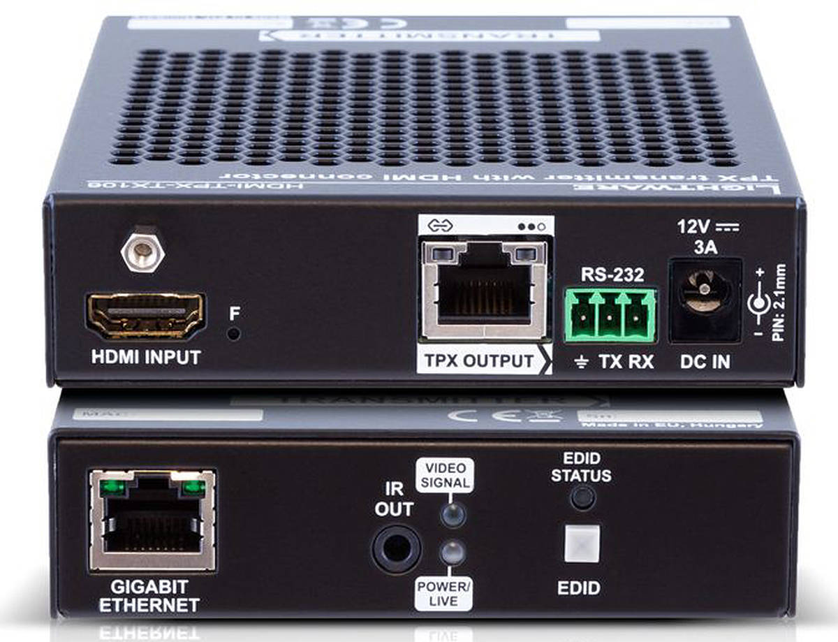 Lightware HDMI-TPX-TX106 1:1 4k HDMI 2.0 / RS-232 / Ethernet / PoC over Twisted Pair Transmitter product image. Click to enlarge.