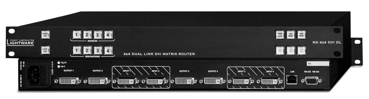 Lightware MX4x4DVI-DL - 4×4 Dual link DVI Matrix Switcher with 100 EDID ...