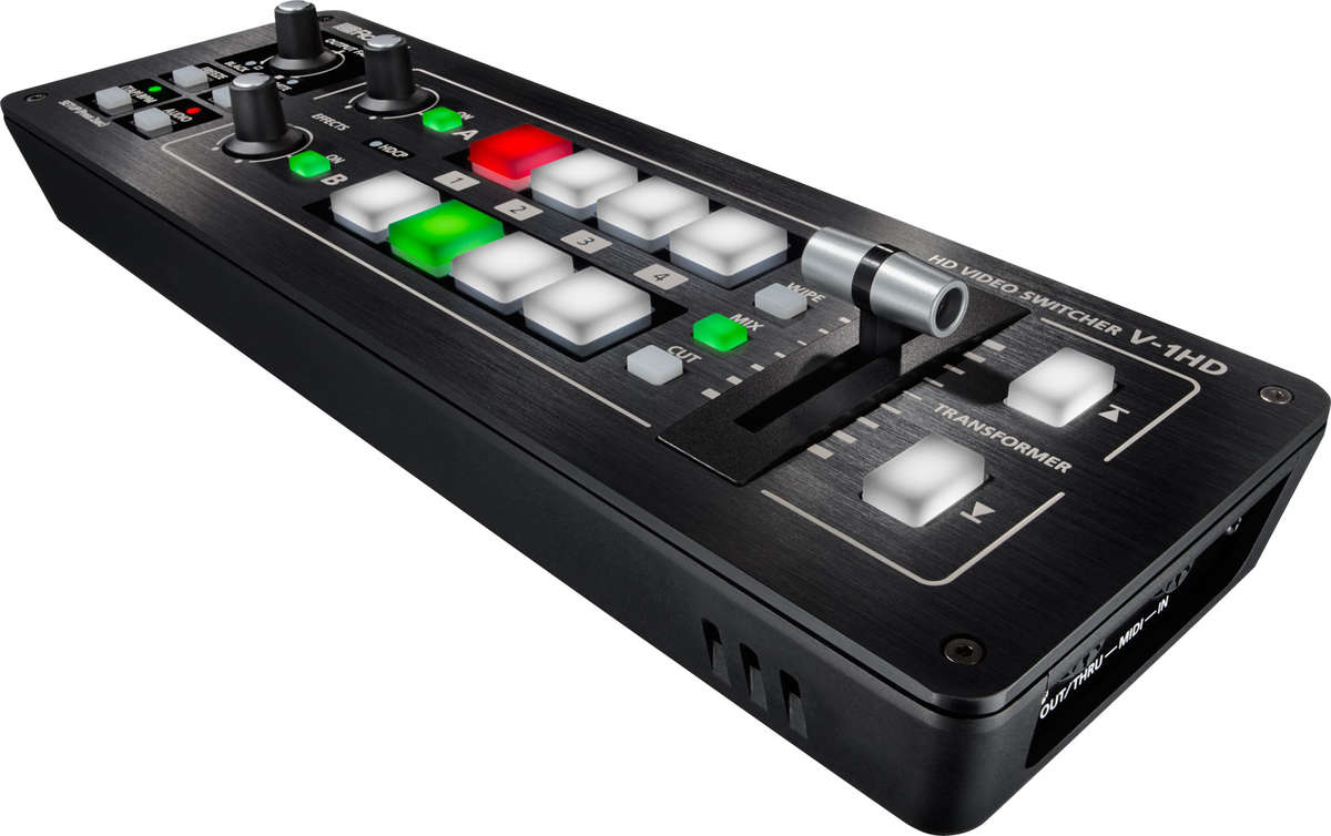 Roland V-1HD 4:1 HDMI Switcher with T-Fader product image. Click to enlarge.