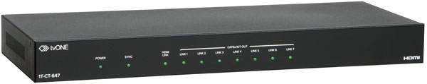 tvONE 1T-CT-647 1:7 HDBaseT-Lite HDMI over Twisted Pair distribution amplifier product image. Click to enlarge.