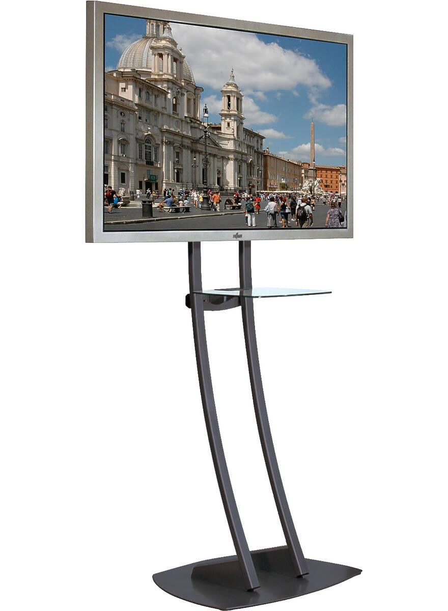 Unicol PA2 Parabella stand, designer high level stand for screens from 33 to 70" product image. Click to enlarge.