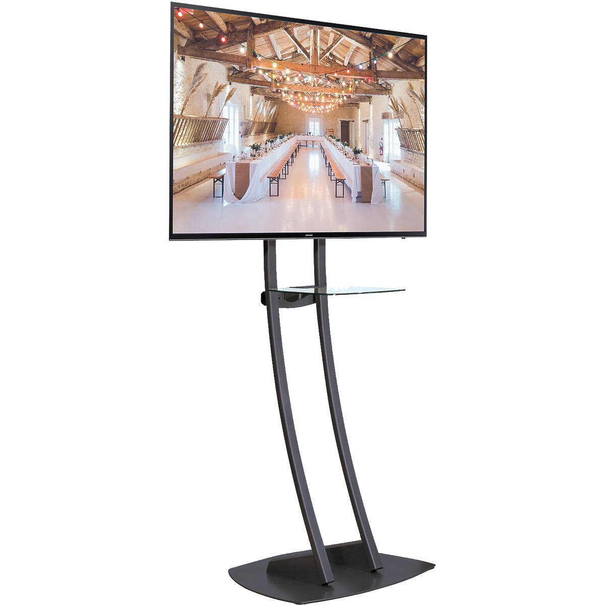 Unicol PA9 Parabella stand, designer high level stand for screens from 71-80" product image. Click to enlarge.