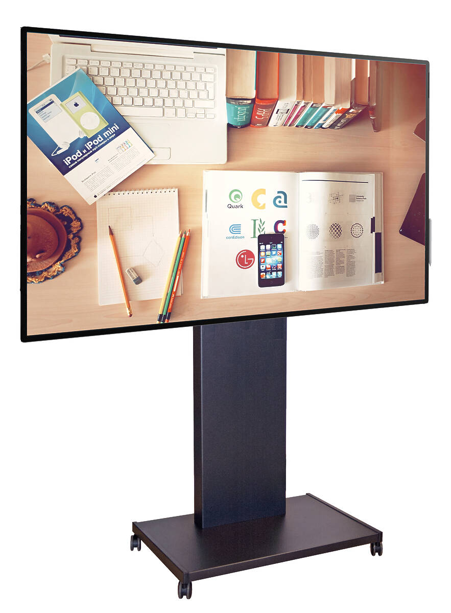 Unicol RHPL100-HD Rhobus Powered Height Adjustable TV /Monitor trolley product image. Click to enlarge.