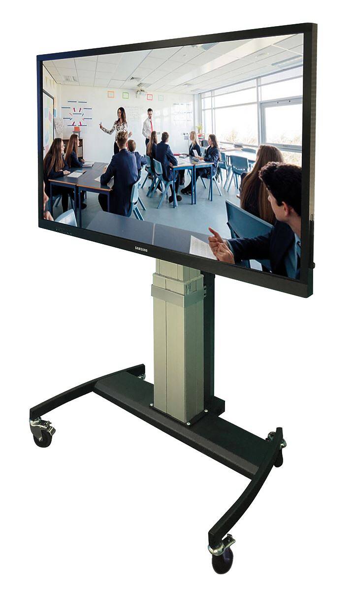 Unicol TL2 Tableau+ Height and Tilt adjustable trolley for 46-70" monitors product image. Click to enlarge.