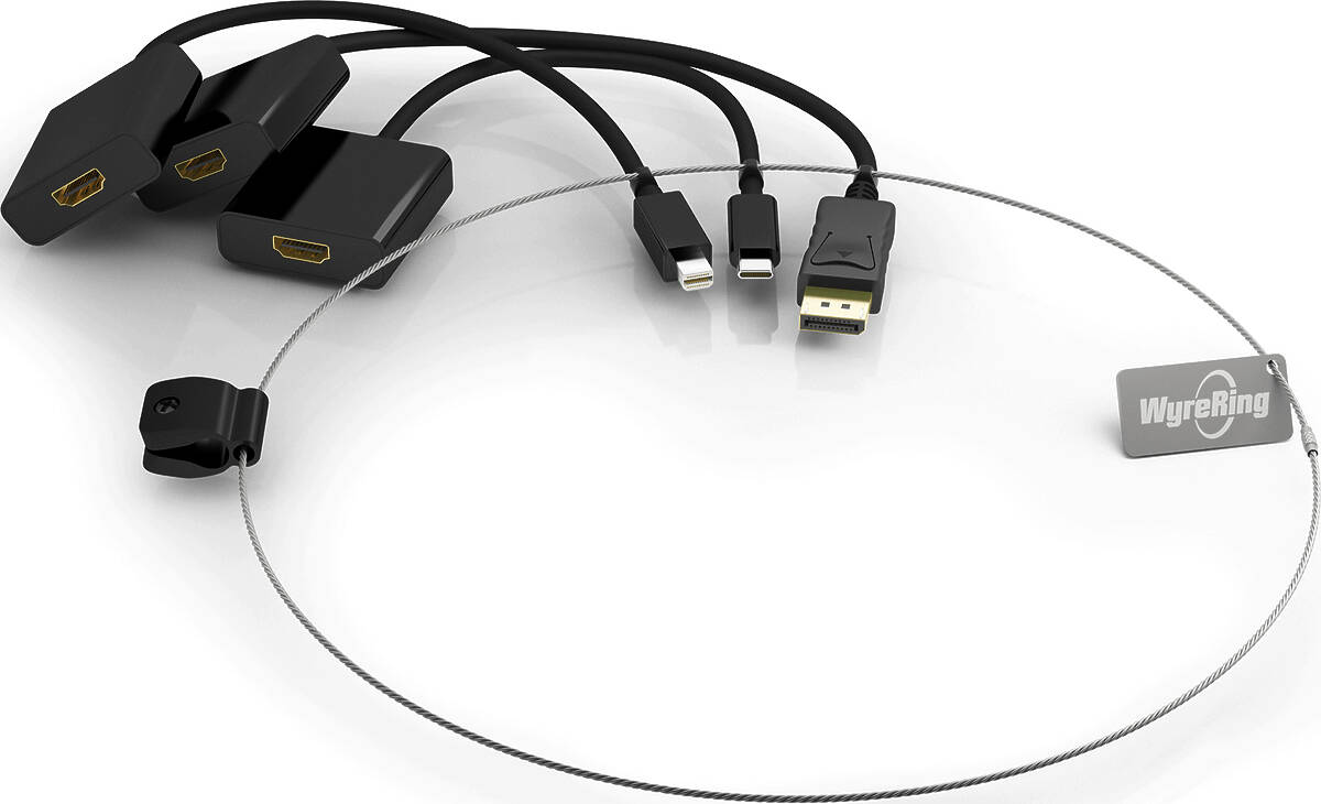 WyreStorm WYRERING AV Adaptor Ring with USB-C, DisplayPort and Mini-DisplayPort to HDMI adaptors product image. Click to enlarge.