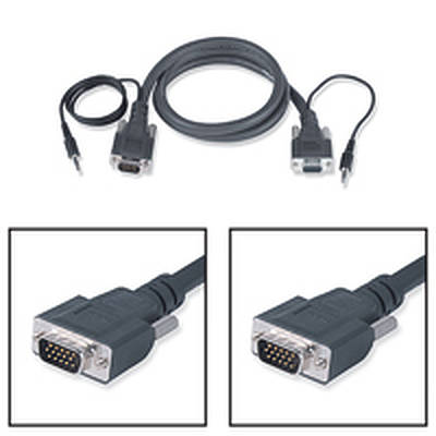 15-pin HD Male to Male VGA Molded Connectors with Audio Cables Cables