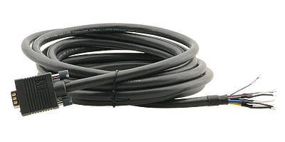 Constructed of 5 coax cables with a 15-pin HD (M) connector at one end and 5 bare cables at the other Cables