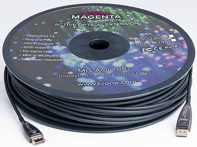 tvONE Magenta DisplayPort 1.4 Active Plenum Optical Cables