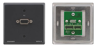 Wall plates for connection, transmitting and receiving of RGB, RGBHV (VGA / SVGA / XGA etc.) and component signals. Components