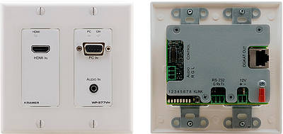 Wall plates with sockets and hardware for multiple signal types. Components
