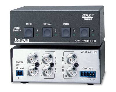 Standard and high definition serial digital interface (SDI) video switches. Components