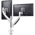 Kontour twin monitor desk mount finished in white