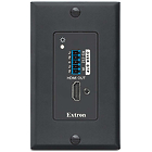 Extron DTP R HWP 4K 231 D 1:1 DTP Receiver for HDMI - Decorator-Style Wallplate with PoE, finished in black (1 × RJ-45 input; 1 × HDMI output; Max. 70m @ 4K)