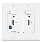 Extron DTP T HWP 232 D 2:1 Auto Switching DTP Transmitter for HDMI with Audio Embedding (2 × HDMI inputs; 1 × DTP output; Decorator-Style Wall plate, White, Max 70 m@2K)