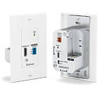 Extron DTP3 R 201 D 1:1 DTP3 HDMI 4K/60 Decorator Style Wallplate Receiver in White (1 × DTP input; 1 × HDMI output; Max 100m at 4K/60 and 5K)
