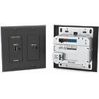 Extron DTP3 T 322 D 2:1 DTP3 / HDBaseT Wallplate Transmitter for 4K/60 HDMI 2.0b, USB-C Video, Data, Power, Control and Audio  finished in black (1 × HDMI, 1 × USB-C, 1 × 3.5mm Stereo Audio Input; 1 × DTP3 Output; Max 100m @ 4K/60 4:4:4, HDMI 18Gbps, USB-C DP Alt 21.6Gbps)