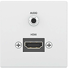 Extron Flex55 SuperPlate 150 Flex55 HDMI and Stereo Audio pass-throughs finished in white