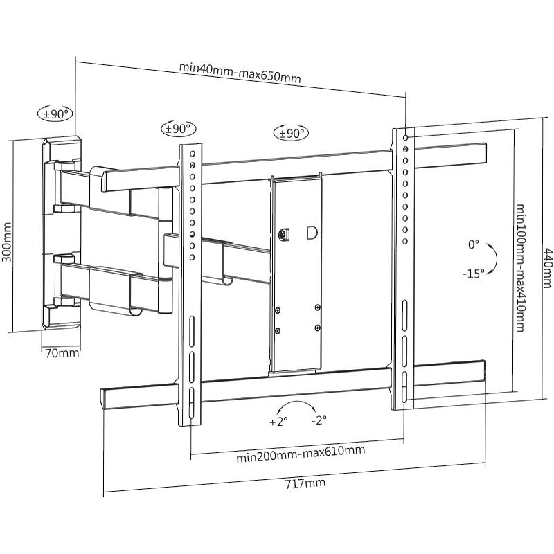 Multibrackets 0143 M VESA Flexarm Thin Black Large Tilt & Swivel Monitor Wall Mount product image