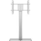 Multibrackets 0877 M Public Display Stand 145 HD Single with Floorbase Silver|Plinth Monitor Stand Front View product image