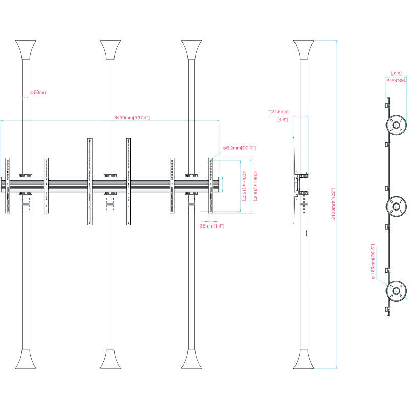 Multibrackets 1442 M Floor to Ceiling Mount Pro MBFC3UX1-L product image
