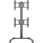 Multibrackets 2215 M Display Stand 180 Dual Vertical Black|Dual Monitor Trolley Front View product image