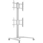 Multibrackets 2222 M Display Stand 180 Dual Vertical Silver|Dual Monitor Trolley ({calcScreenSizeRangeINCH} / {calcMaxLoadText}; VESA {calcVESARange}; 1800mm column)