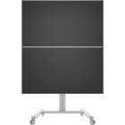 Multibrackets 2222 M Display Stand 180 Dual Vertical Silver|Dual Monitor Trolley Front View product image
