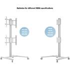 Multibrackets 2222 M Display Stand 180 Dual Vertical Silver|Dual Monitor Trolley product image