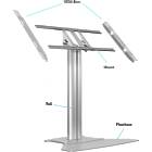 Multibrackets 7420 M Public Display Stand 110 HD Floorbase Single Silver|0–90° Tilting Low-Level Monitor Plinth Stand product image