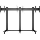 Multibrackets 9789 Public Video Wall Stand Monitor Trolley for 3 inline displays Front View product image